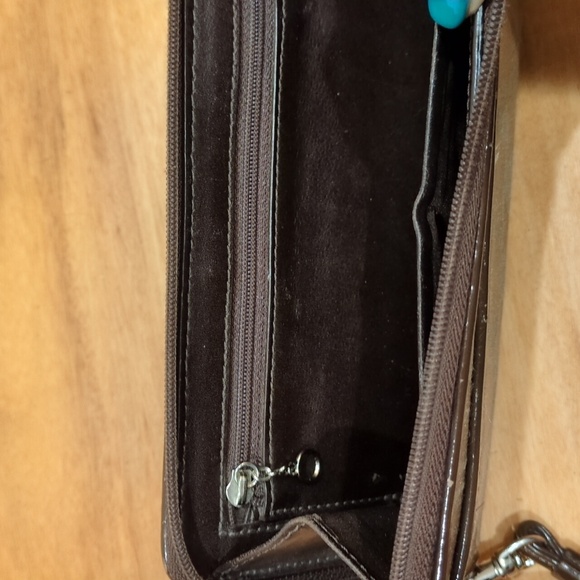 Coach Brown Classic signature Monogram wallet Wristlet CALLOUTS - Picture 9 of 15